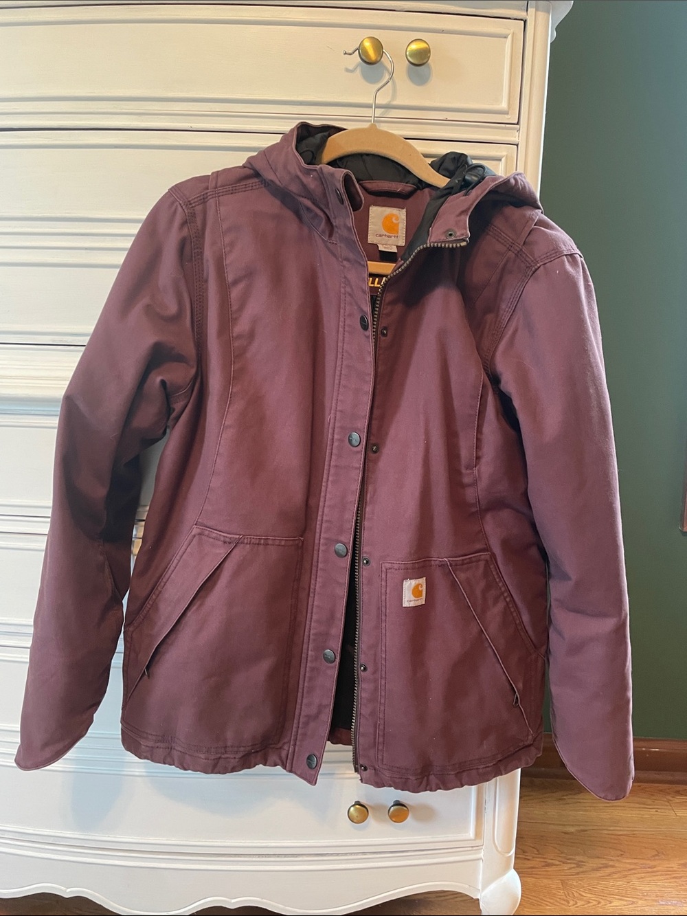 Carhartt Women's Burgundy Hooded Work Jacket